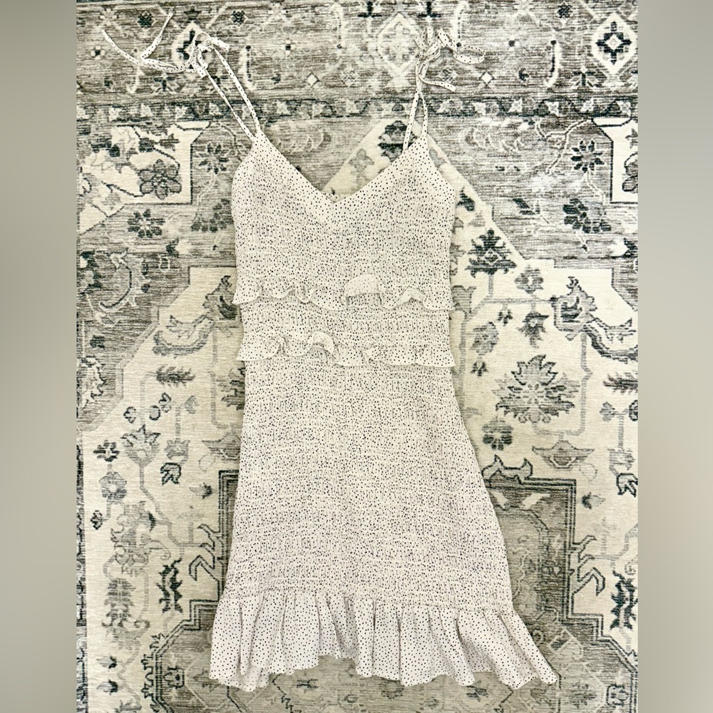Patterned Ruched Mini Dress XXS